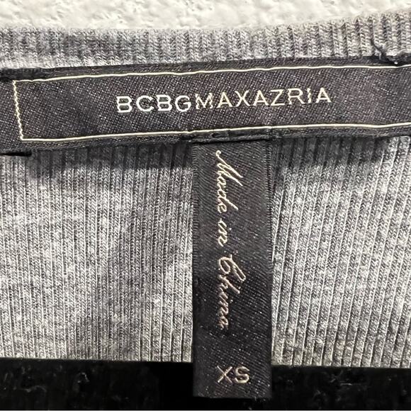 BCBGMAXAZRIA Top Blouse Women XS Gray Long Sleeve SOFT Minimalistic Y2K Neutral - Picture 4 of 5